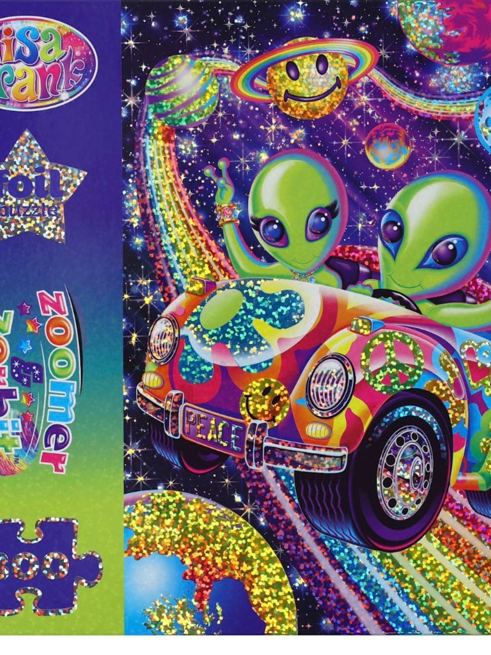 Lisa Frank FOIL Puzzle 300 Pcs. Lisa Frank Zoomer & Zorbit Aliens Brand New
